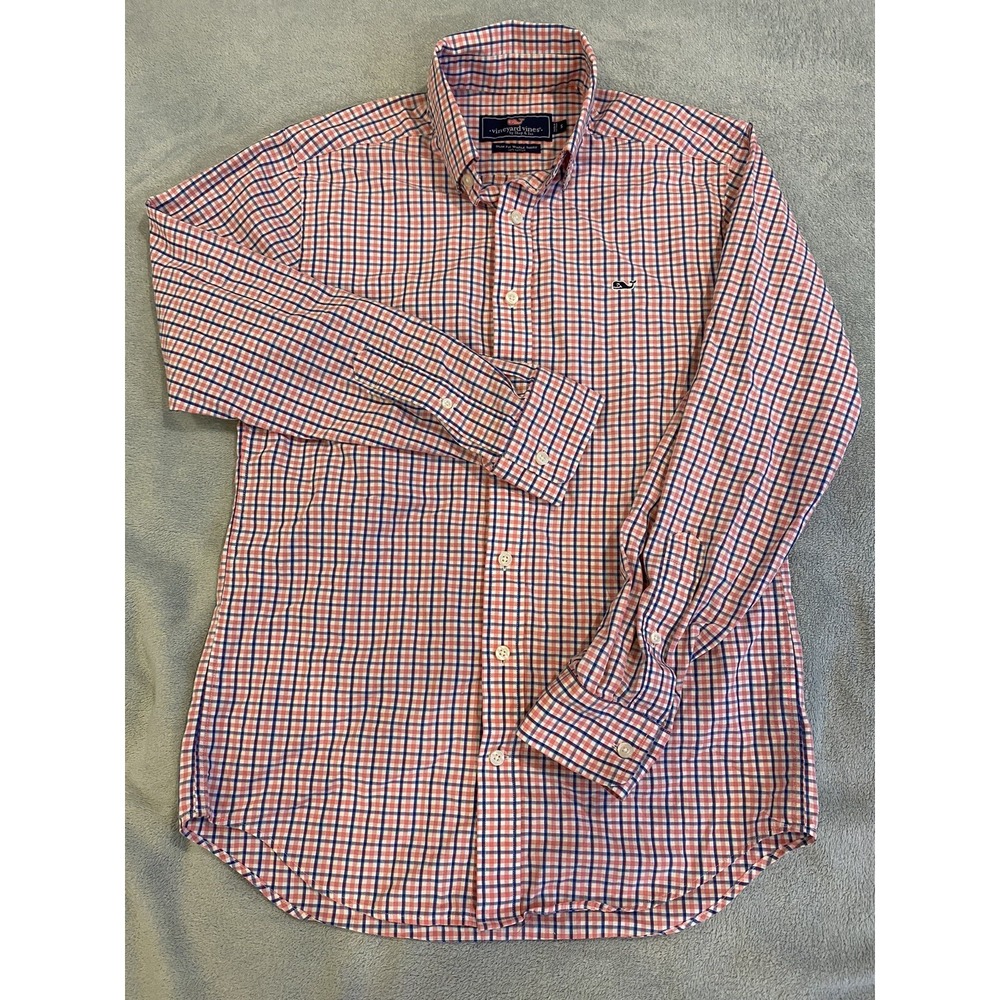 Mens Vineyard Vines Long Sleeve Button Down Slim Fit Whale Shirt Cotton S Small